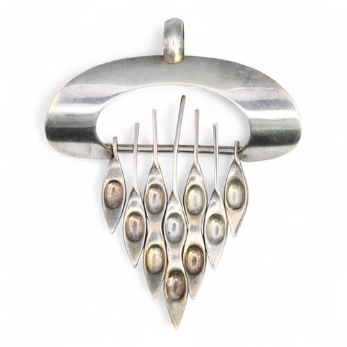 VINTAGE EINAR MODAHL NORWEGIAN MODERNIST TASSEL PENDANT STERLING SILVER