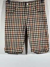 Vintage DAKS London Shorts Womens 10 Classic Plaid Check Pattern Cuffed Casual