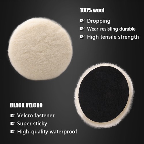 SPTA 1Pc 3/5/6 inch T160 White Heavy Cut Wool Polishing Pad for Polisher Buffing - Picture 5 of 10