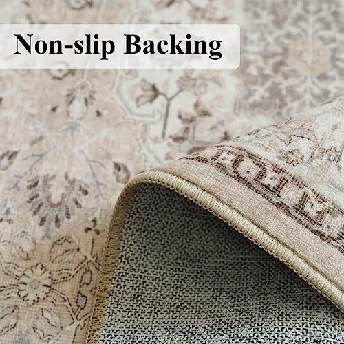 Living Room Area Rugs: Washable Non-Slip Stain Resistant Rug for 5x7 Beige - Bild 3 von 6