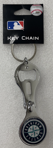 Lot of 5 MLB Seattle Mariners 3-in-1 Key Chain Ring Bottle Opener Nail Clippers - Picture 4 of 5