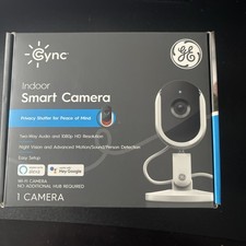GE CYNC Smart Indoor Security Wi-Fi Camera Two-Way Audio 1080p HD, OBN, B1