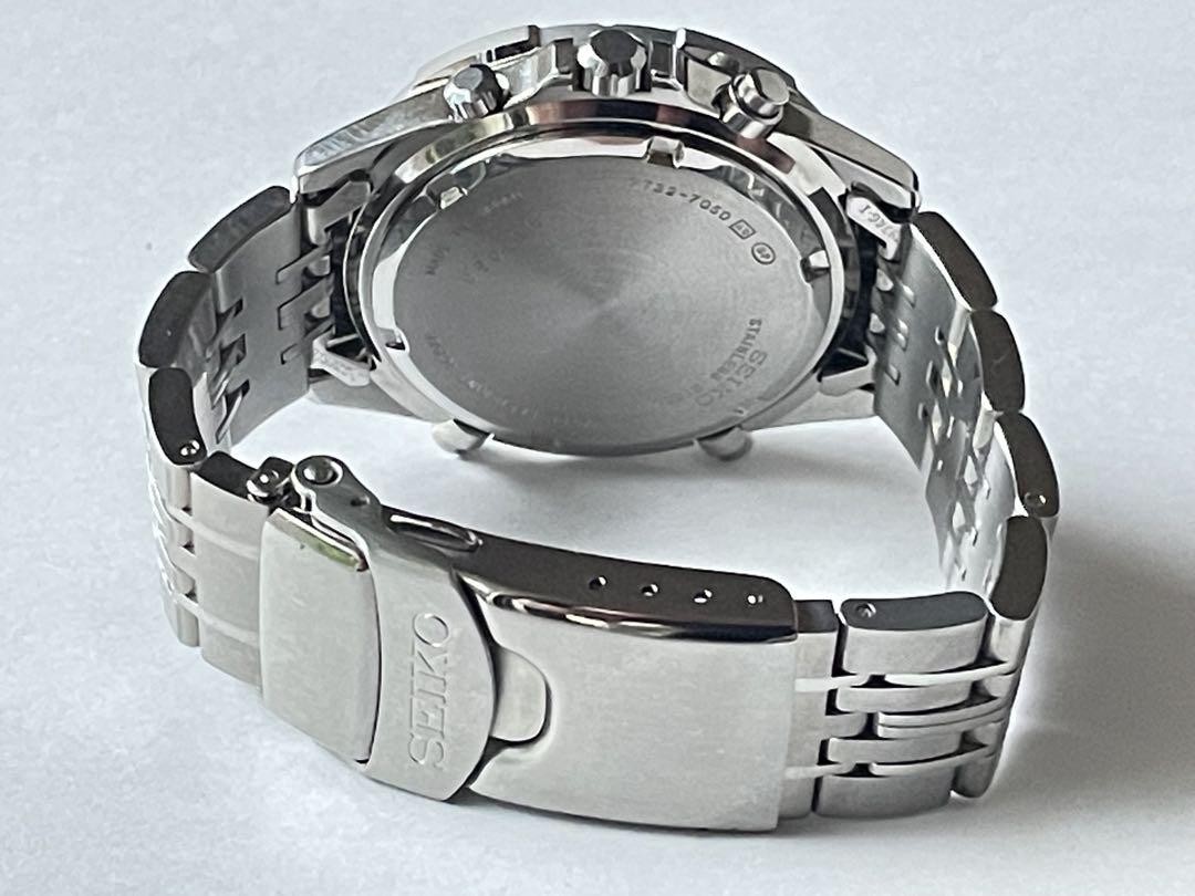 SEIKO 7T32 7G50 Quartz Chronograph 100M Grey Dial 40mm Watch