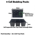 9 Cell Bedding Pack Plug Plant Half Size Seed Multi Trays With Holes Qty = 50