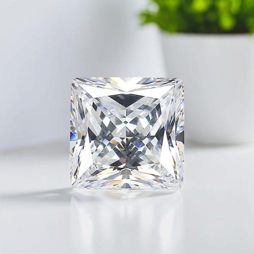 50 Pcs 4x4 MM Princess Cut White Cambodian Zircon Lot Certified Wholesale Price - Picture 3 of 6