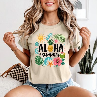 Aloha Sommer Damen T-Shirt Strand Hawaii Sommer Geschenk für Sie