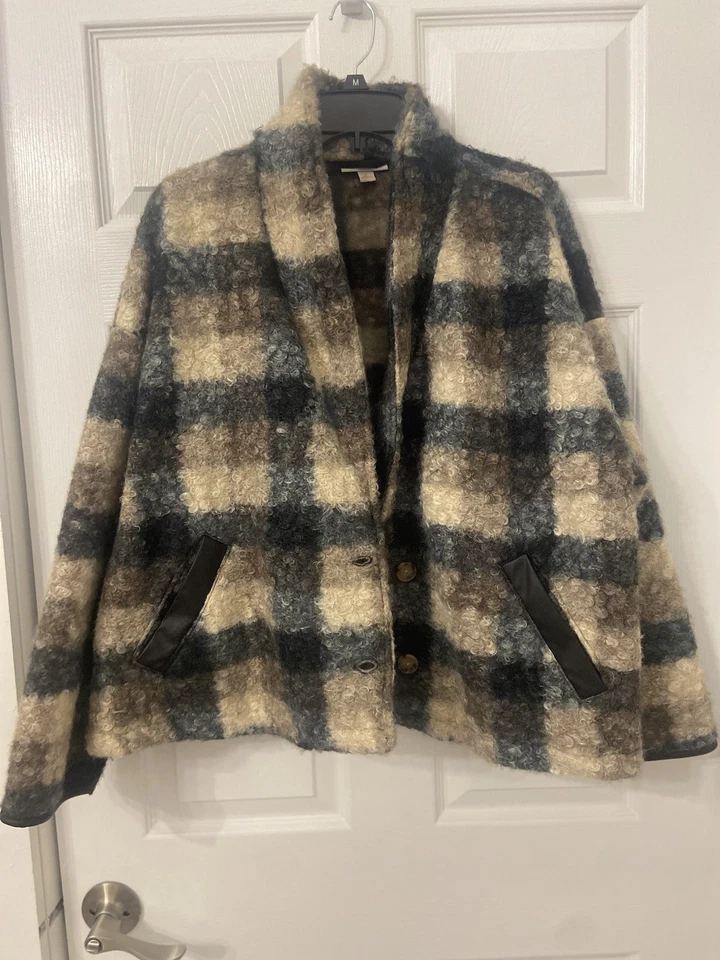 Jaqueta xadrez rosa Knox com acabamento de bolso de couro sintético - Imagem 2 de 4