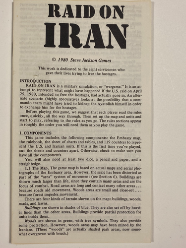 1980 Raid on Iran Pocketbox War Game from Steve Jackson Games 1101 Excellent - Picture 4 of 10