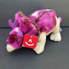 Purple Triceratops Plush Stuffed Animal NWT Aurora 13