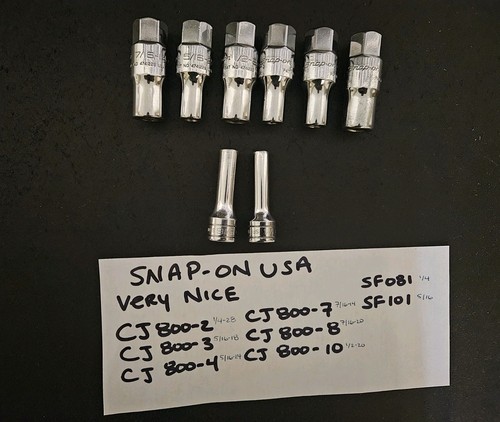 Snap On Tools USA SAE Stud Installer CJ800 LOT (8) Tools Snap On Rare CJ 800 Lot