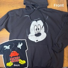 Mickey Mouse Hoodie Adult Unisex XL Sweatshirt Disney World Double-sided AOP