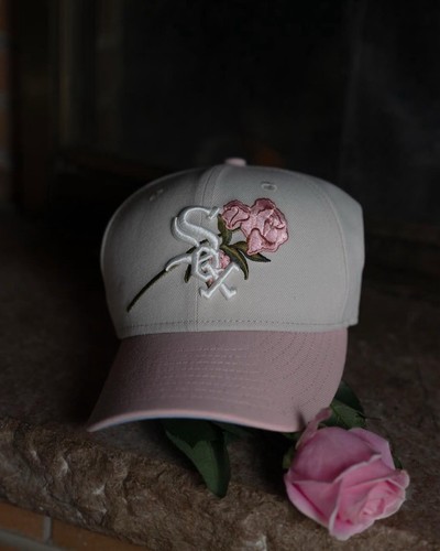 New Era Burdeens JFG Chicago White Sox Fitted Rose Pink UV Chrome 7 3/8 Sold Out - Picture 10 of 11