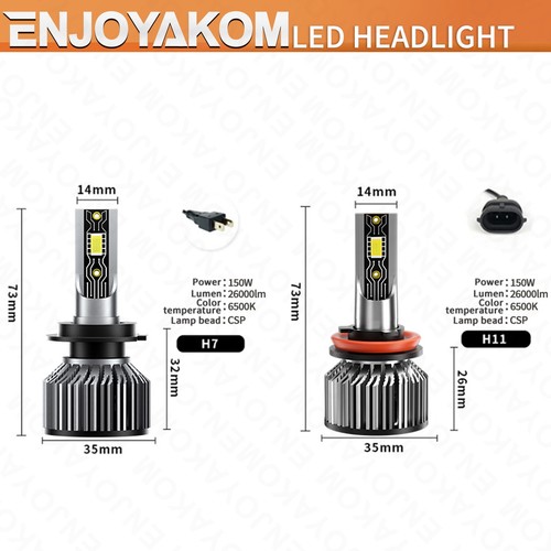 For Chevrolet Malibu 2013-2015 Car Front LED Headlight High Low Beam Bulb 6500K - Picture 6 of 11