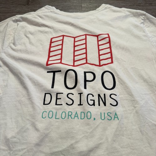 Topo Designs Shirt Herren Large weiß Colorado 100% Bio Baumwolle Grafik T-Shirt - Bild 2 von 5