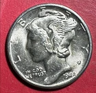 1944D Choice Uncirculated US Mercury SILVER Dime "Denver" Mint! FSB! Old Coin!