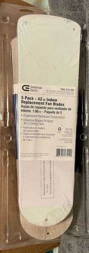 Fan Blades Reversible Commercial Electric 813412 Replacement Indoor 42in 5-Pack - Picture 2 of 4