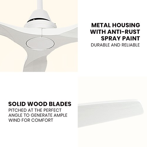 Krear 52'' DC Ceiling Fan Wooden Blades Fans with Remote Control Without Light - Picture 8 of 29