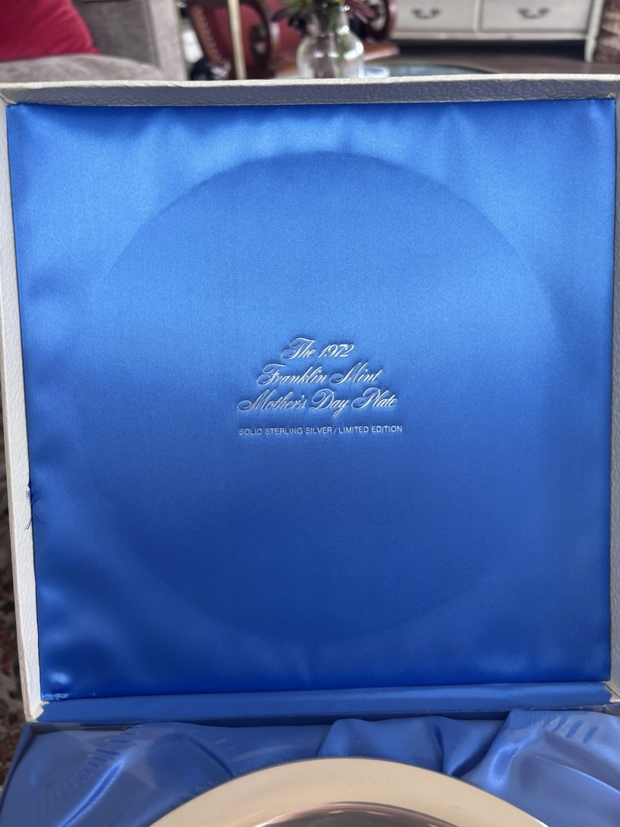 1972 Franklin Mint Sterling Silver Mother's Day Plate Mother