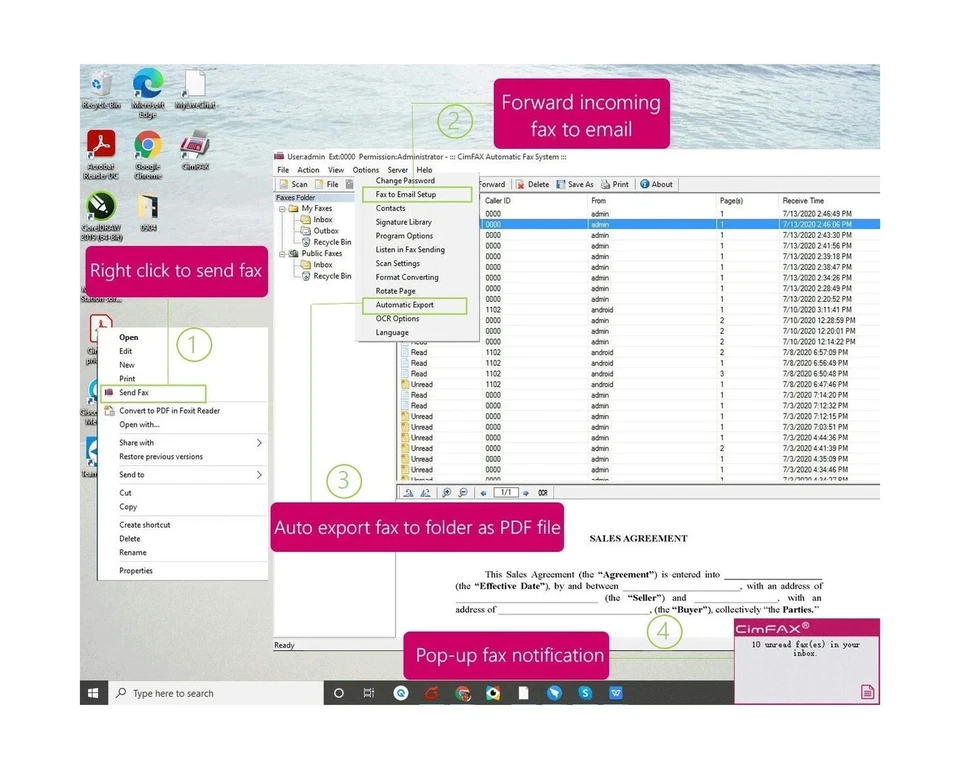CimFAX Ultimate W5 SDK Provided 2-Port/2-Line High Speed 33.6k Fax from PC/Mo... - Image 4 of 4