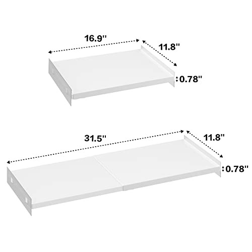 Closet Shelf Divider Expandable Cabinet 11.8"D x 16.9"-31.5" W-3PCS White - Picture 4 of 8