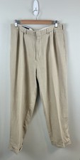 Polo Ralph Lauren Men  s Vtg Linen Pants, Sz 34 X 30 Khaki Preppy Old Money