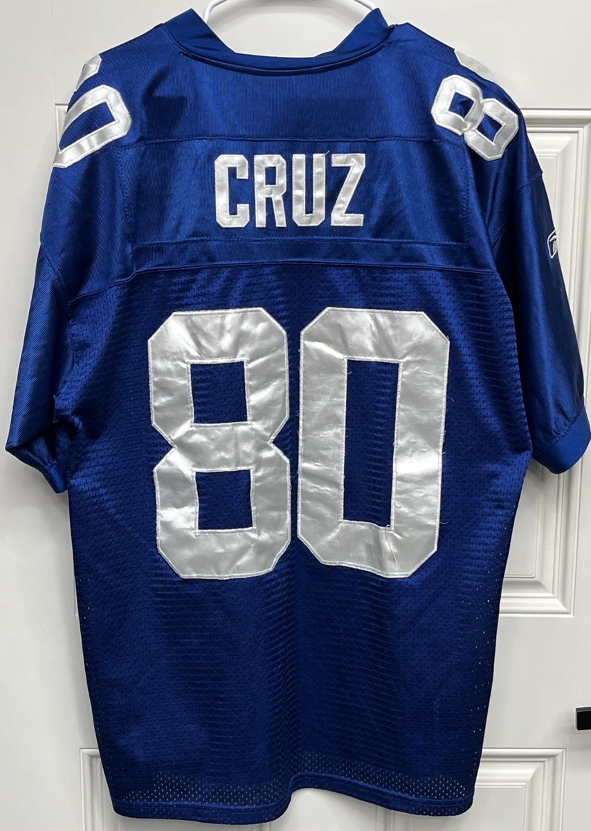 Reebok New York Giants Victor Cruz #80 Super Bowl XLVI Blue Jersey