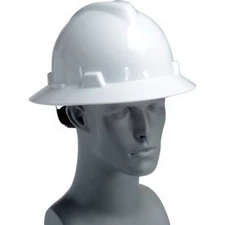 MSA V-Gard Hard Hats Full Brim Fas-Trac Suspension White 475369 MSA Safety