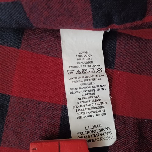 LL Bean Hurricane Shirt Mens Large Navy Blue Button Up Flannel Check Lined - Picture 13 of 16