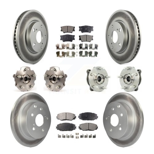 Front Rear Hub Bearing Coated Disc Brake Rotor & Pads Kit (10Pc) For Toyota RAV4 - Picture 1 of 6