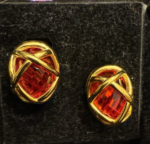 Vtg Joan Rivers Convertible Earrings Set 10 Colors Interchangeable Clip On Omega - Picture 3 of 5