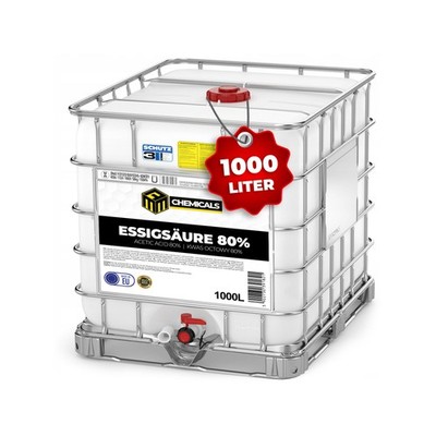 MRM CHEMICALS Essigsäure 80% Konzentrat   200L Fass & 1000L IBC Industrie