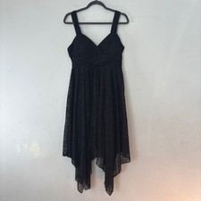 Y2K Babydoll Midi Dress Burnout Velvet Hanky Hem Sparkle Whimsigoth Fairy Wmn 12