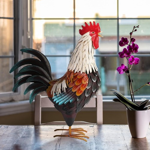 chisheen Metal Rooster Decor,Yard Chicken Decorations,Outdoor Garden Black - Picture 8 of 9