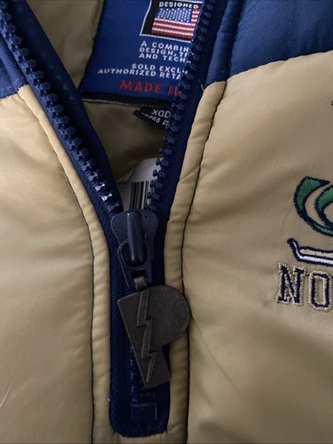 Tan & Navy Notre Dame Official Player Men’s Puffer Jacket Men’s XL - Bild 17 von 19