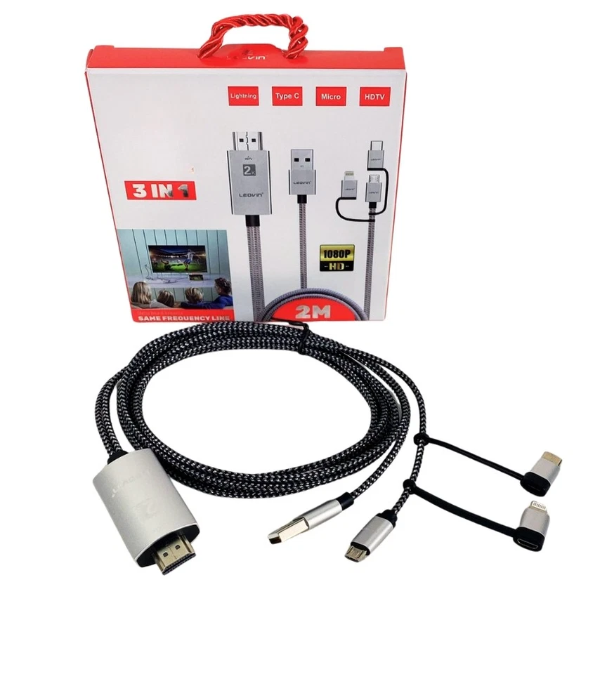 Cavo HDTV Adattatore Video Mirroring HD Streamer 1080P Type-C Light USB HDMI - Immagine 2 di 4