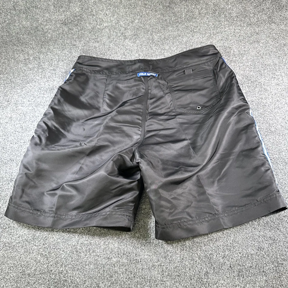 Винтажные мужские спортивные шорты поло Ralph Lauren 34 черные с логотипом на кнопке Y2K - Изображение 2 из 4