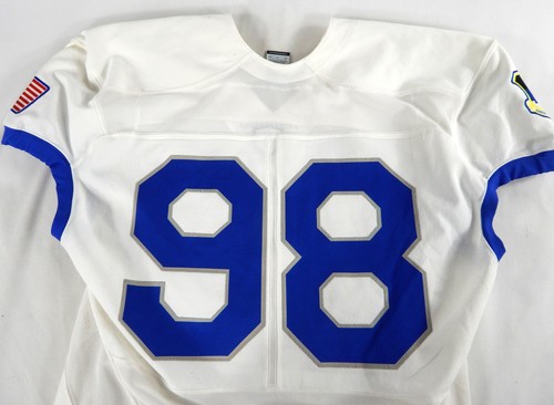Air Force Falcons #98 Juego Usado Jersey Blanco Placa de Nombre Eliminada XL 990 - Imagen 10 de 11