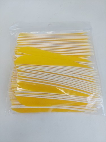 100 Pack Gateway Feathers 5" Right Wing: Parabolic Sun Yellow 500RPSSY-100 - Picture 3 of 3