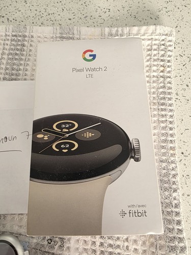 Google Pixel Watch 2 WiFi + LTE Unlocked Black/Silver Case Grey Band With Case