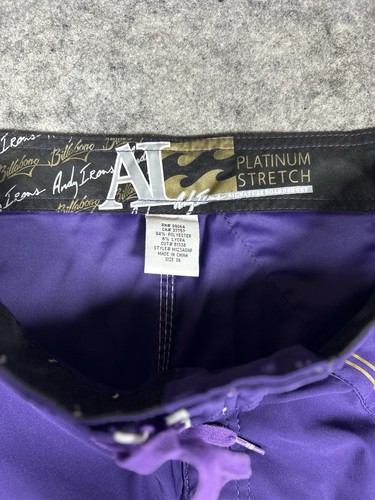 Billabong Andy Irons 36 Purple Board Shorts Flag Series Platinum Stretch Y2K - Picture 5 of 12