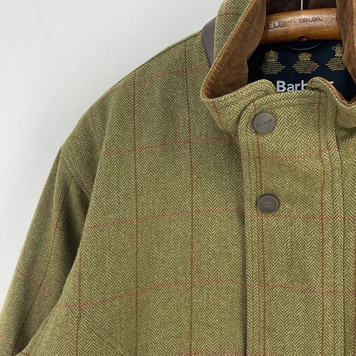 Barbour Lightweight Berwick Tweed Coat Mens Large Green Check Shooting Jacket - Picture 9 of 21