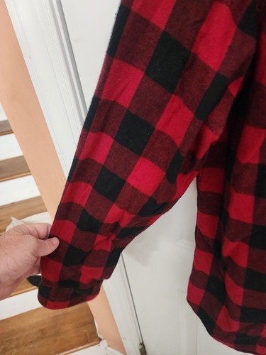 LL Bean Shirt Mens L-REG Red Buffalo Plaid Flannel Button Down Vintage 🔥 - Picture 4 of 6