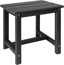 Adirondack Square Side Table,one-Tier Outdoor end Table, Patio Black 