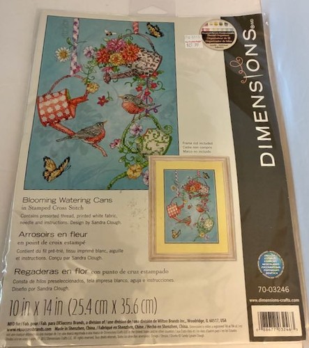 2012 Dimensions BLOOMING WATERING CANS Stamped Cross Stitch Kit #70-03246 - Picture 1 of 4