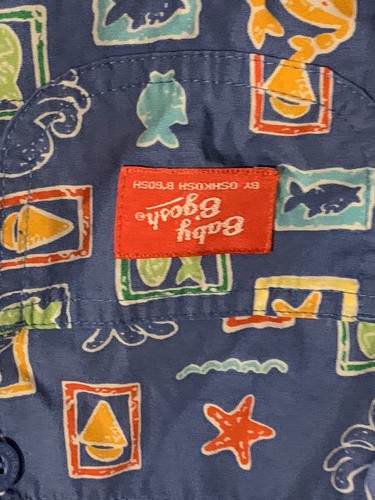 Vintage Baby Oshkosh B’gosh Overalls Size 24 Months Sea Life Ocean Fish Crab - Picture 2 of 5