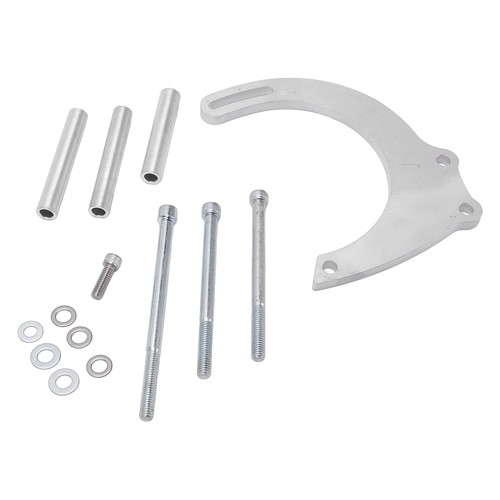 ✦ Alternator Bracket Kit CNC Aluminum Silver For Small Block Long Water Pump - Picture 7 of 12