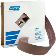 Norton 66261126284 Aluminum Oxide 180 Grit Shop Roll, 1-1/2" Wide x 50 Yd Long