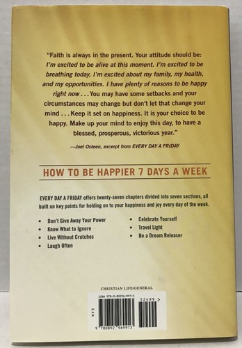Every Day a Friday-How to Be Happier 7 Days a Week by Joel Osteen Hardcover FE - Picture 2 of 3