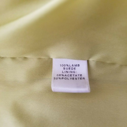 St. John Metallic Gold 100 % Lammleder Reißverschluss vorne Jacke Medium Neu mit Etikett - Bild 9 von 12