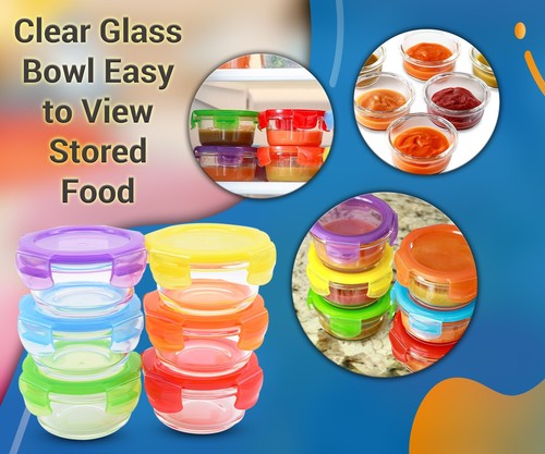 Baby Glass Bowls Food Storage Containers Set With Airtight Lids BPA-Free Glass - Picture 19 of 20
